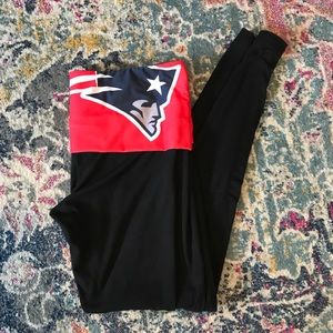 New England Patriots Fold Over Waist Yoga Pants